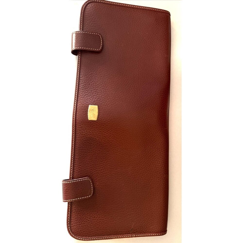 Nazareno Gabrielli Italy Bond Men’s Travel Tie Holder Case Brown Leather